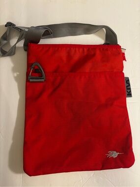 KIVA Red Side Kick Travel Bag with Gray Strap